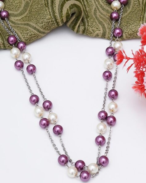 Miss Milly Pale Purple and Silver Layered Necklace . FN436 – lusciousscarves