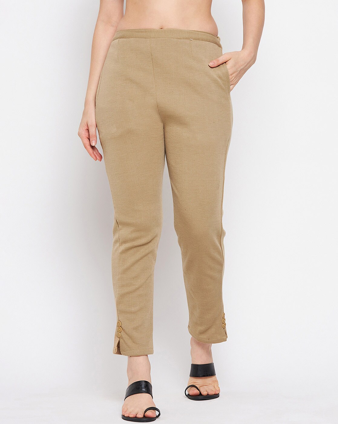 Buy Beige Trousers & Pants for Women by Clora Creation Online