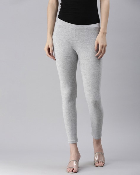Buy Grey Melange Leggings for Women by AJIO Online