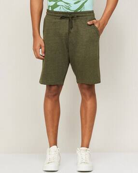 Mid-Rise Knit Shorts with Insert Pockets-image-41