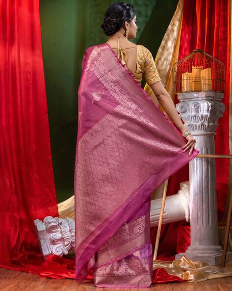 Buy Pink Sarees for Women by Marziyaa Online | Ajio.com