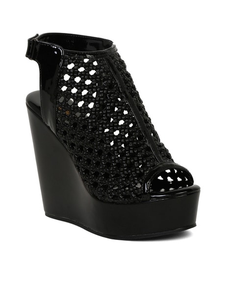 Black studded platform sandals hot sale