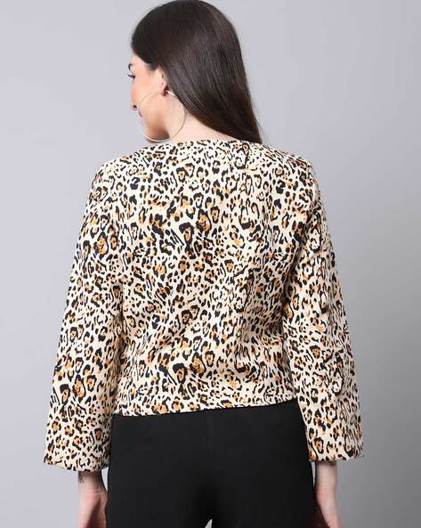 Faux fur jacket - Beige/Leopard print - Ladies | H&M IN