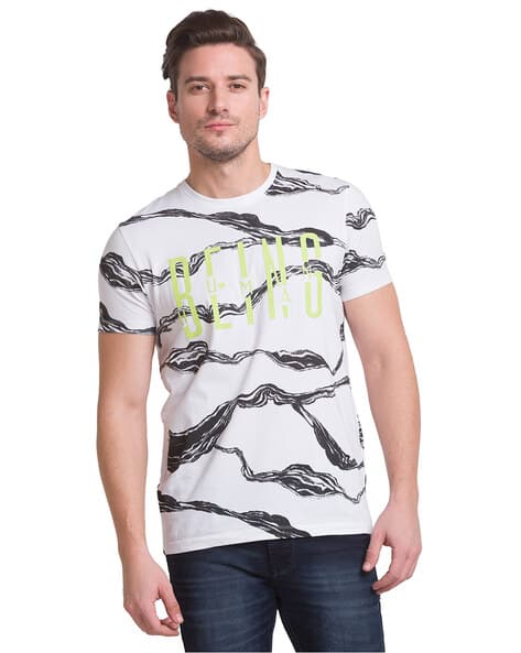 Being Human Regular Fit Striped Crew-Neck T-Shirt