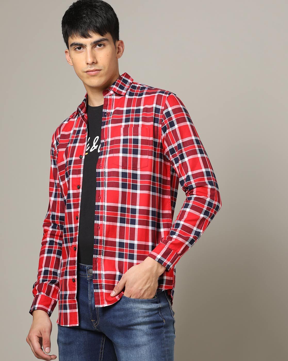 Buy Juscubs Checked Shirt with Patch Pockets at Redfynd