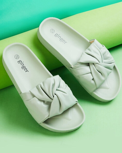 Sliders with Ruched Strap