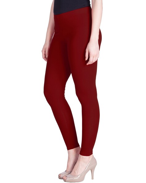 Buy Co Colors Women Red Maroon Solid Cotton Ankle Length Leggings Online at  Best Prices in India - JioMart.