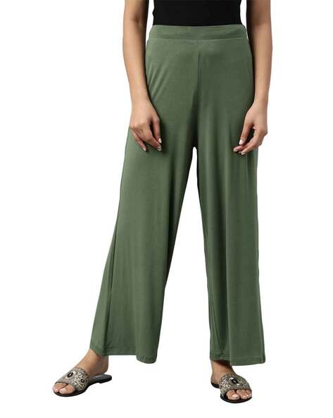 Solid Knit Palazzos Price in India