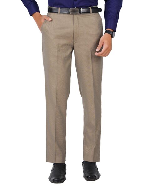 ACW Linen Straight Cut Trousers in Khaki  Anticlockwise