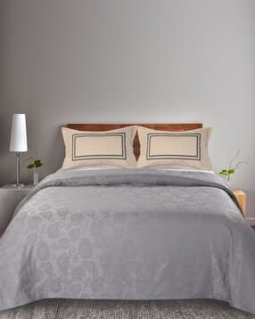 Woven Fitted Double Bedsheet with Pillow Covers-image-0