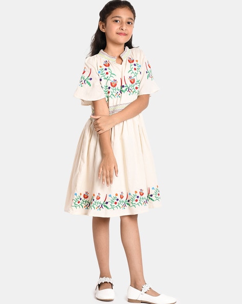 Buy Stylish Multicoloured Khadi Cotton Printed Fit And Flare Dress For  Women Online In India At Discounted Prices