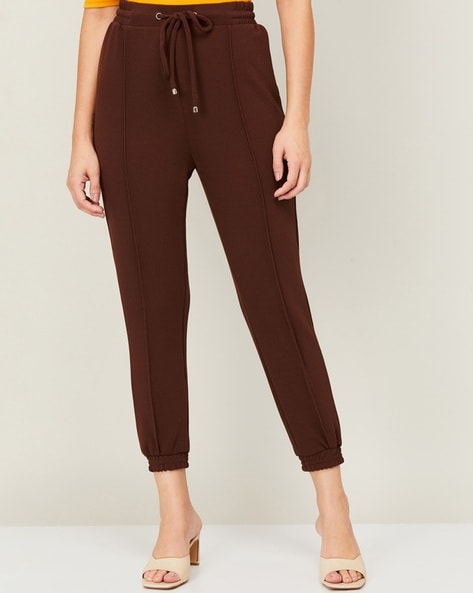 Crease-leg trousers - Dark brown - Ladies | H&M
