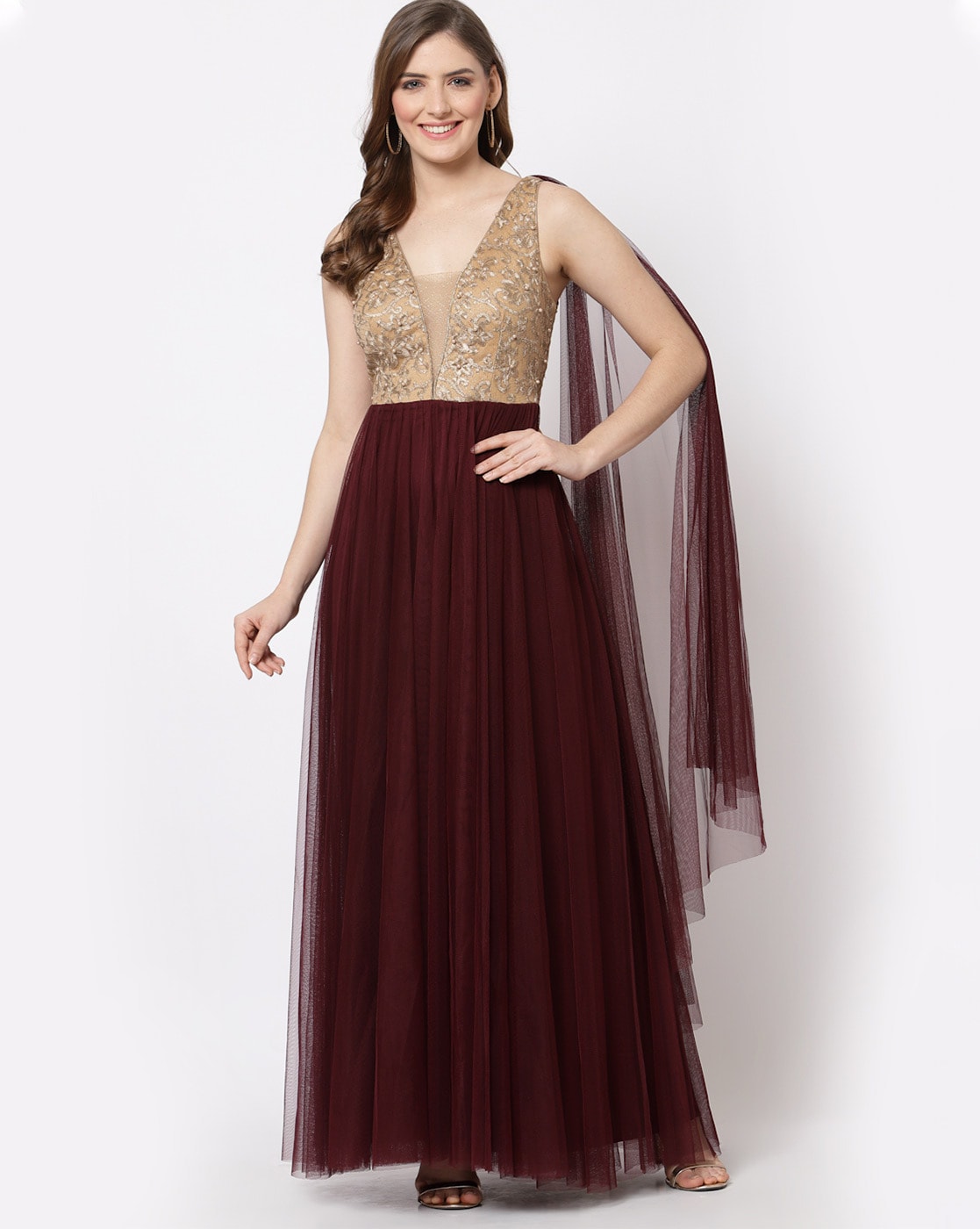 Wine Gown - JULIE BY JULIE SHAH - 3828660