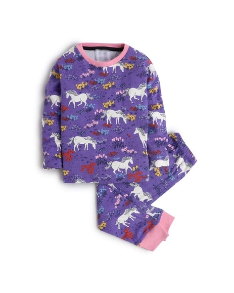 Buy Blue Nightsuit Sets for Girls by HOPSCOTCH Online Ajio