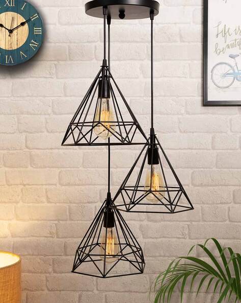 HOMESAKE Set of 3 Round Cluster Chandelier Diamond Hanging Pendant Light