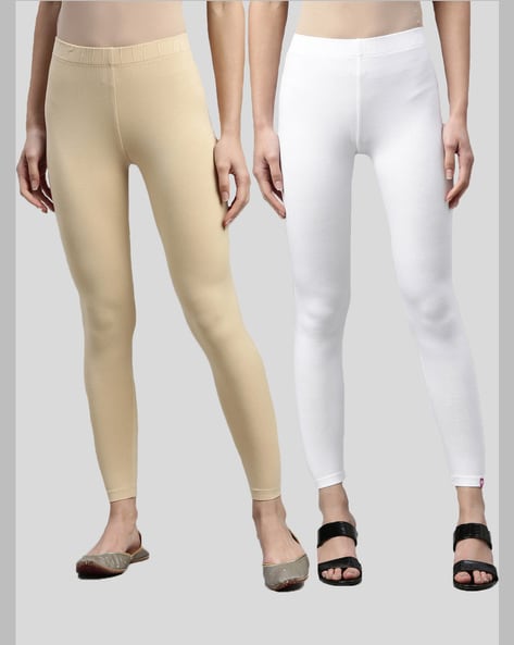 Buy White & Beige Leggings for Women by MISSIVA Online