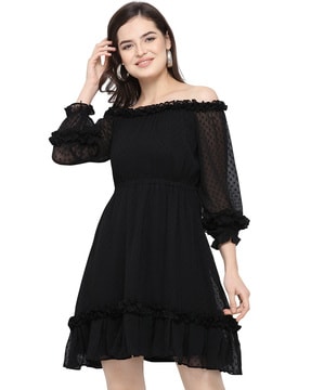 Short frock shop black colour