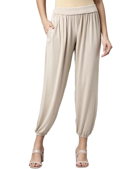 White Linen Harem Pants, Linen Pants for Women | Shantima