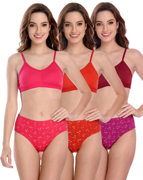 Beach Curve-Women's Net Bra Panty Set for Women Lingerie Set Sexy Honeymoon  Undergarments (Color : Multi)(Pack of 1)