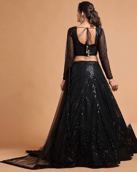 Pakistani Wedding Gown - Black Traditional Lehenga Blouse