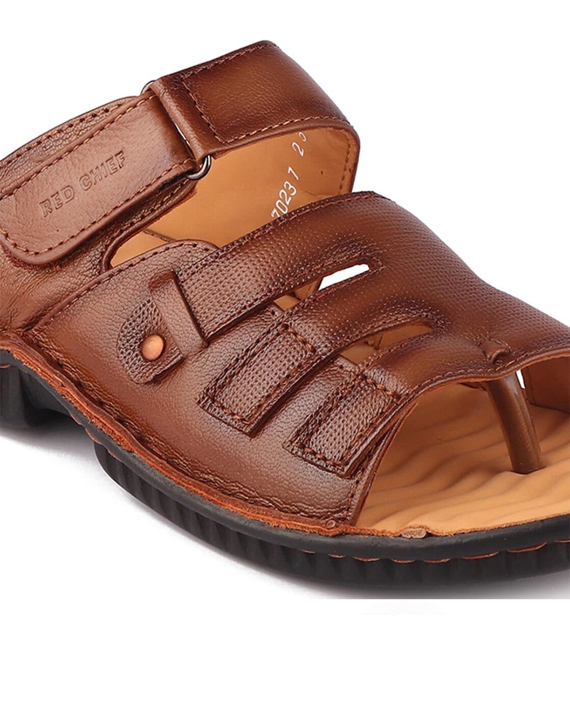 Buy Red Chief Men Tan Brown Leather Sandals | Find the Best Price Online in  India