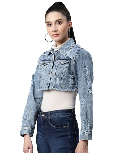 Oversized Cropped Denim Jacket by Calvin Klein Jeans Online | THE ICONIC |  Australia