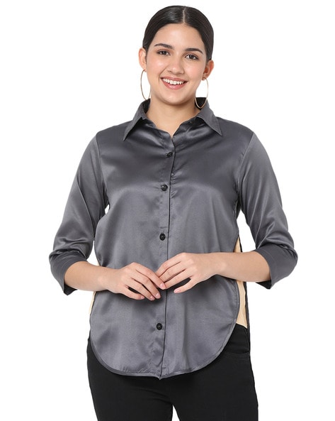 Black dress shirt grey pants online