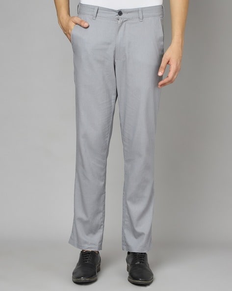 Buy WES Formals by Westside Light Grey Carrot-Fit Trousers for Online @  Tata CLiQ