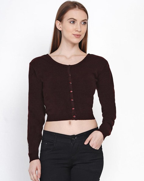 Buy Wine Sweaters & Cardigans for Women by KNITCO Online | Ajio.com