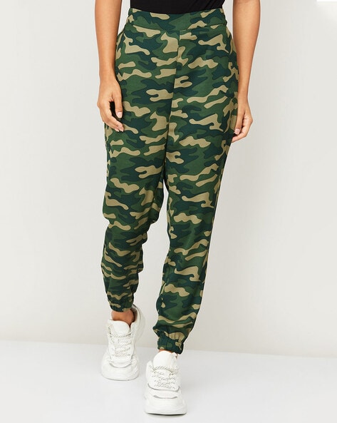 Buy Womens Camo Cargo High Waist Pants Camoue Elastic Trousers with Pockets  Online at desertcartINDIA