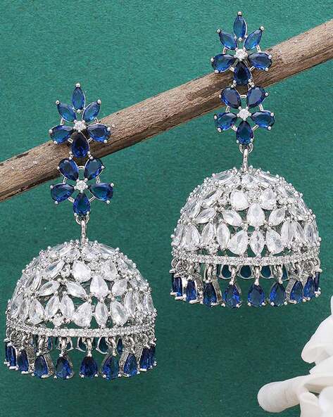 American Diamond Jhumkas at Rs 1395/pair | अमेरिकन डायमंड इयररिंग in  Chennai | ID: 25851306097