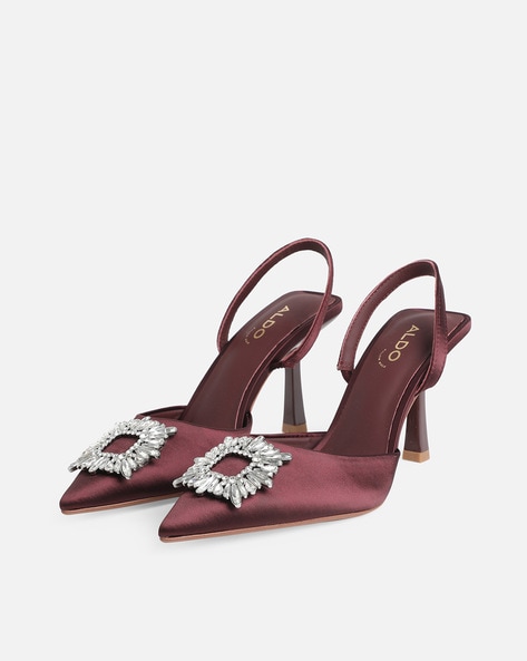 Burgundy on sale embellished heels