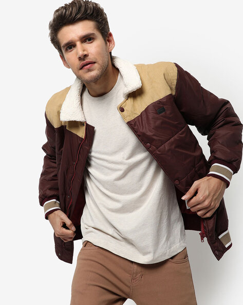 Ajio leather hot sale jackets mens