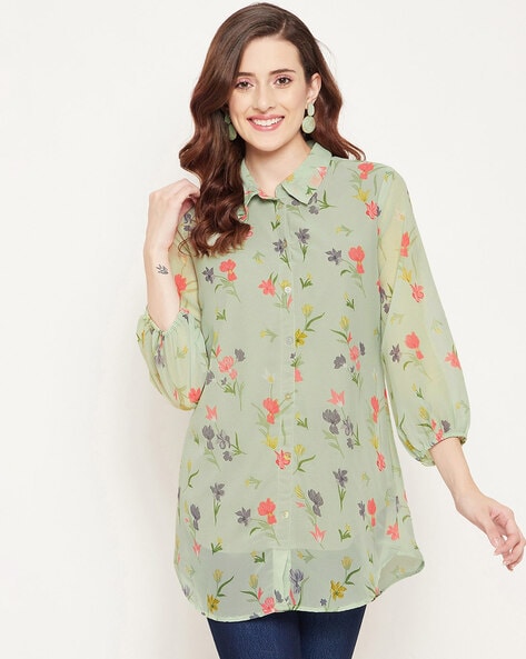 Buy Pista green Shirts, Tops & Tunic for Women by Bitterlime