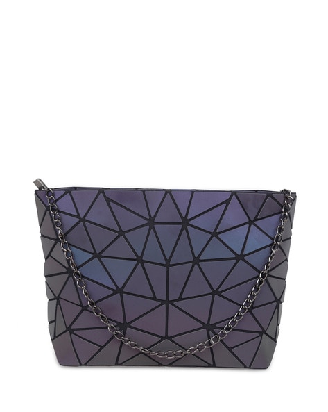 Qingmei-US Women Handbags Geometric Luminous Bag PU Leather Shard Lattice  Holographic Purse Ladies Shoulder Bag (3136M RED): Handbags: Amazon.com