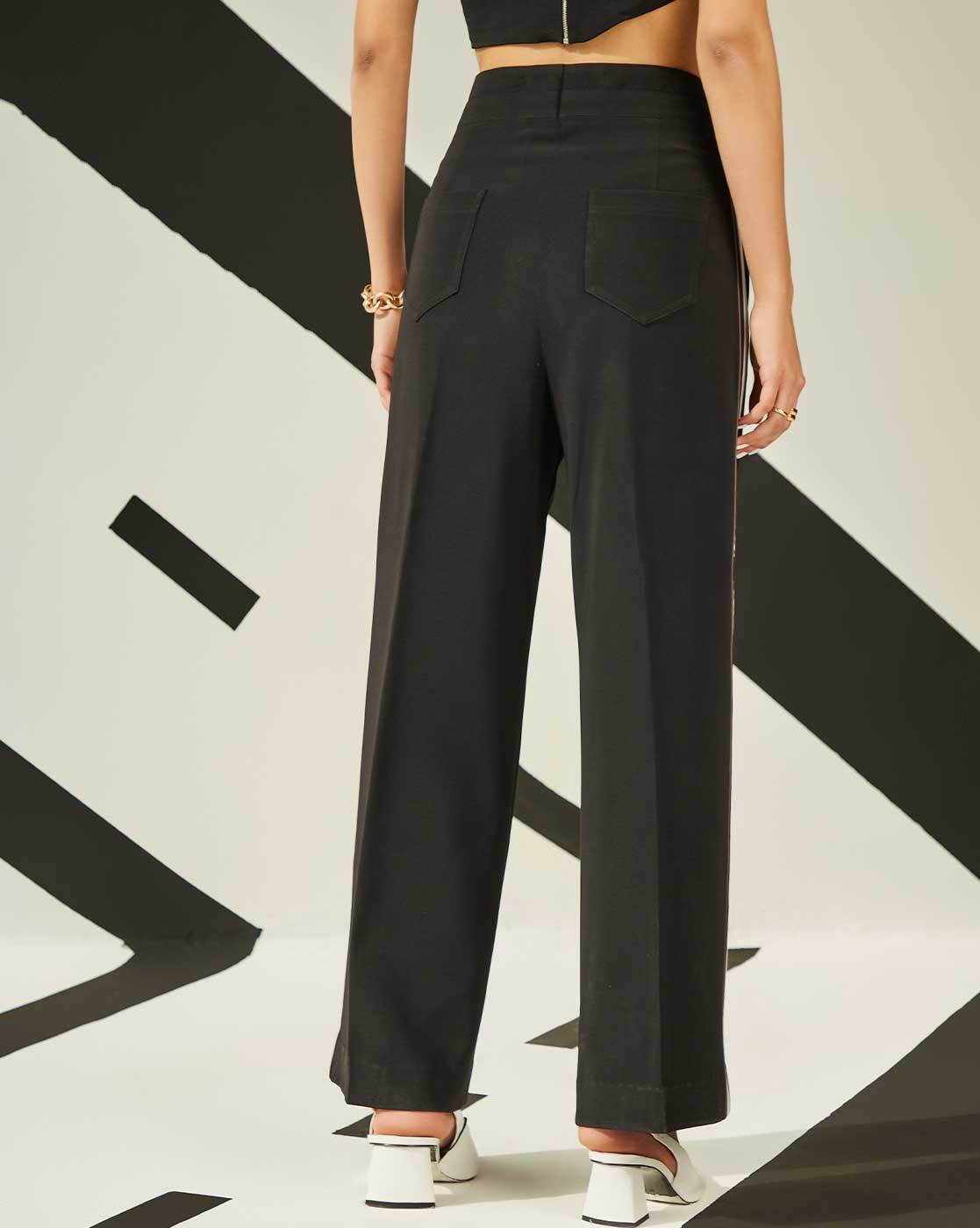 Flared Pants with Two Side Pockets