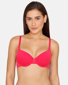 Buy online Pink Cotton Tshirt Bra from lingerie for Women by Zivame for  ₹429 at 55% off