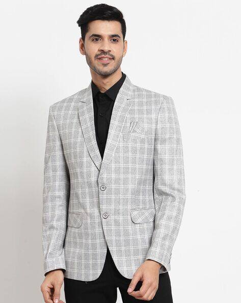 KLOTTHE Checked Blazer with Flap Pockets
