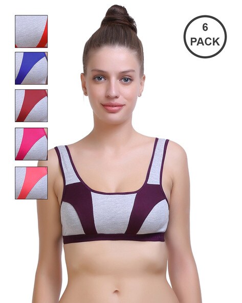 Buy JOCKEY Womens Non Padded Non Wired Colour Block Slip On Active Sports  Bra
