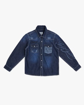 pepe jeans Light-Wash Cotton Denim Shirt-picture-33