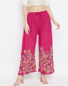 clora creation Floral Print Flared Palazzos-picture-40