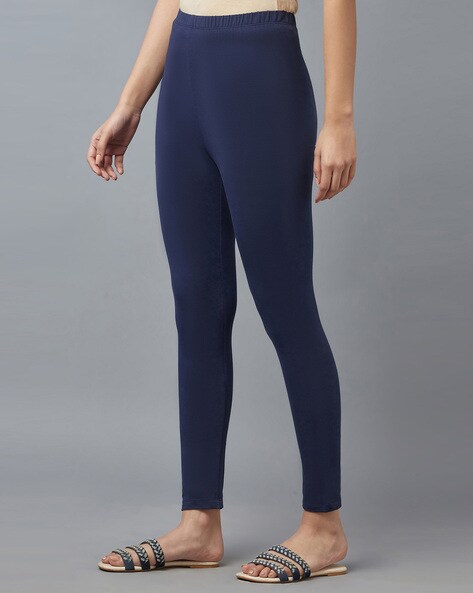 Buy Stylish Cotton Lycra Blend Solid Leggings For Women (Royal Blue, Brown)  Online In India At Discounted Prices