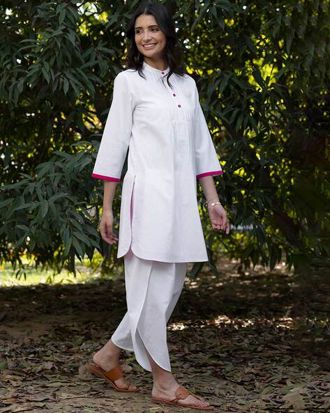 White kurti online pajama