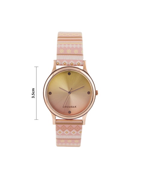 TEAL by Chumbak Floral Birds Wrist Watch- Pink