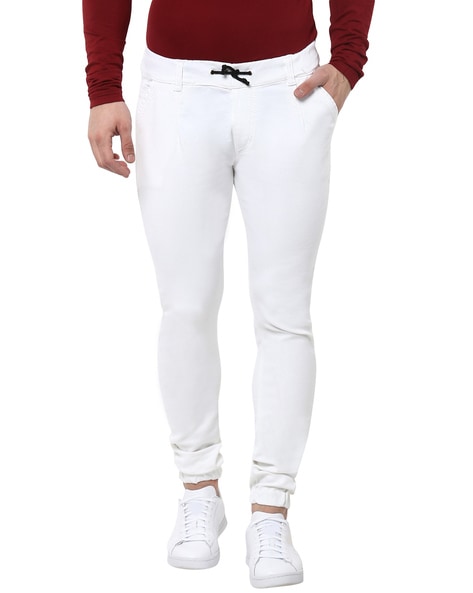 Fashion white jogger jeans