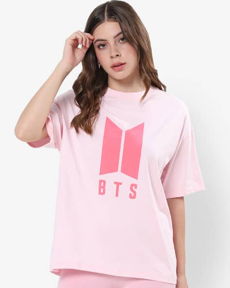 Women's BTS Typography Oversized T-shirt