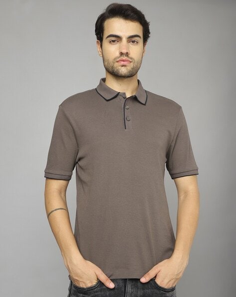 Mens brown cheap polo shirt