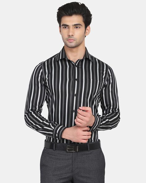 BLACKBERRYS Men Striped Slim Fit Formal Shirt