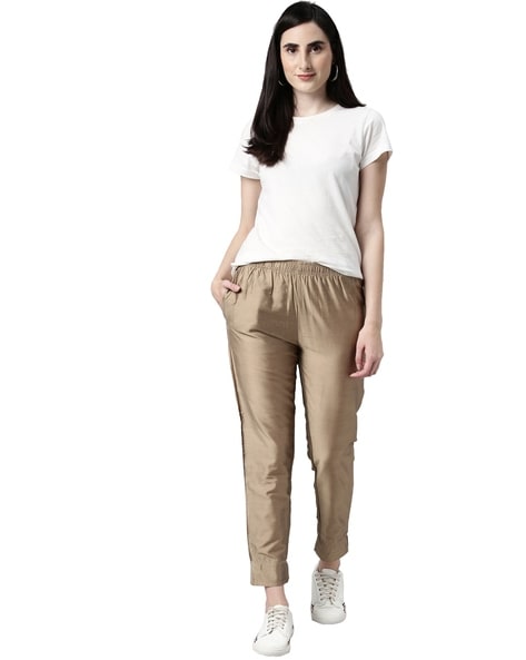 Go Colors Women's Slim Fit Green Treggings S : Amazon.in: Fashion