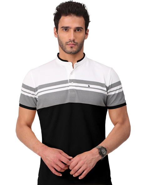 Striped men's clearance henley t-shirt